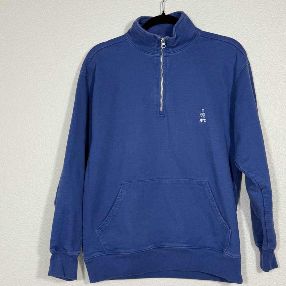 OnlyNY Men's Blue Half-Zip Sweatshirt